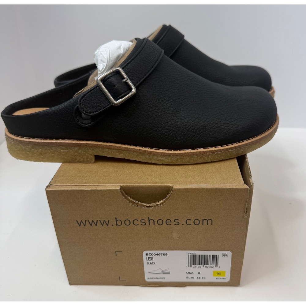 BOC by Born Lexi Clog Black Size 8 Women Faux Leather collegiate Retro